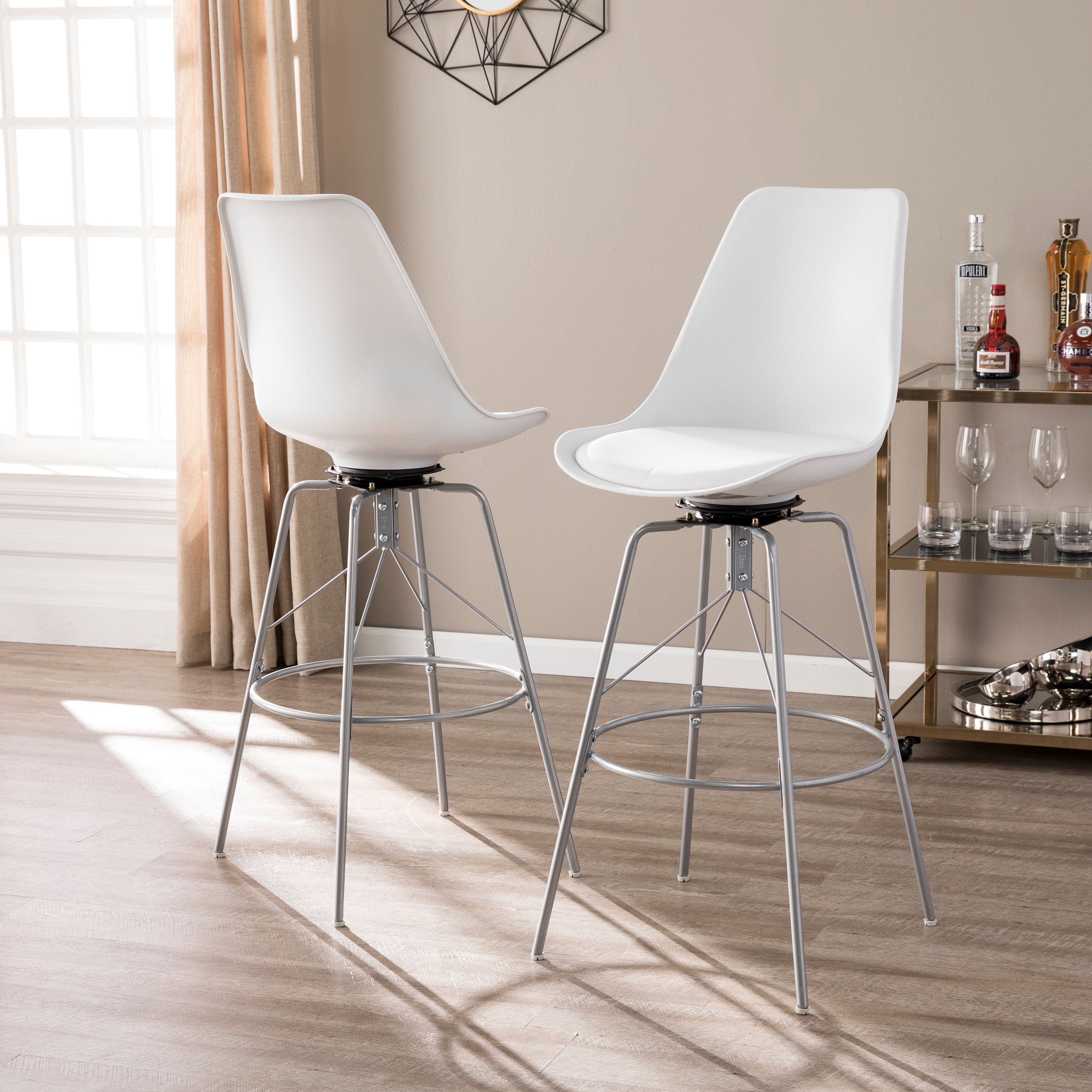 white swivel bar stool