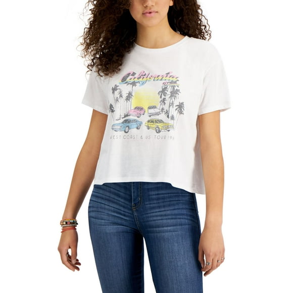 Grayson Threads Black Womens California Car-Print T-Shirt