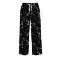 thumbnail image 4 of Christmas Sleep Pants for Women Snowflakes Wide Leg Elastic High Waist Loungewear Drawstring Soft Holiday Festive Xmas Sleep Pants, 2XL, 4 of 6