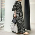 thumbnail image 3 of ZANZEA Womens Dresses Leopard Printed 3/4 Sleeve O-Neck Long Dress, 3 of 4