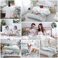 thumbnail image 5 of 3 Piece Sky Blue Ocean Starfish Duvet Cover Set Twin Size, Microfiber Comforter/Quilt Cover with Corner Ties and 2 Pillowcases, Summer Coastal Coral Conch All Season Soft Bedding with Zipper Closure, 5 of 8