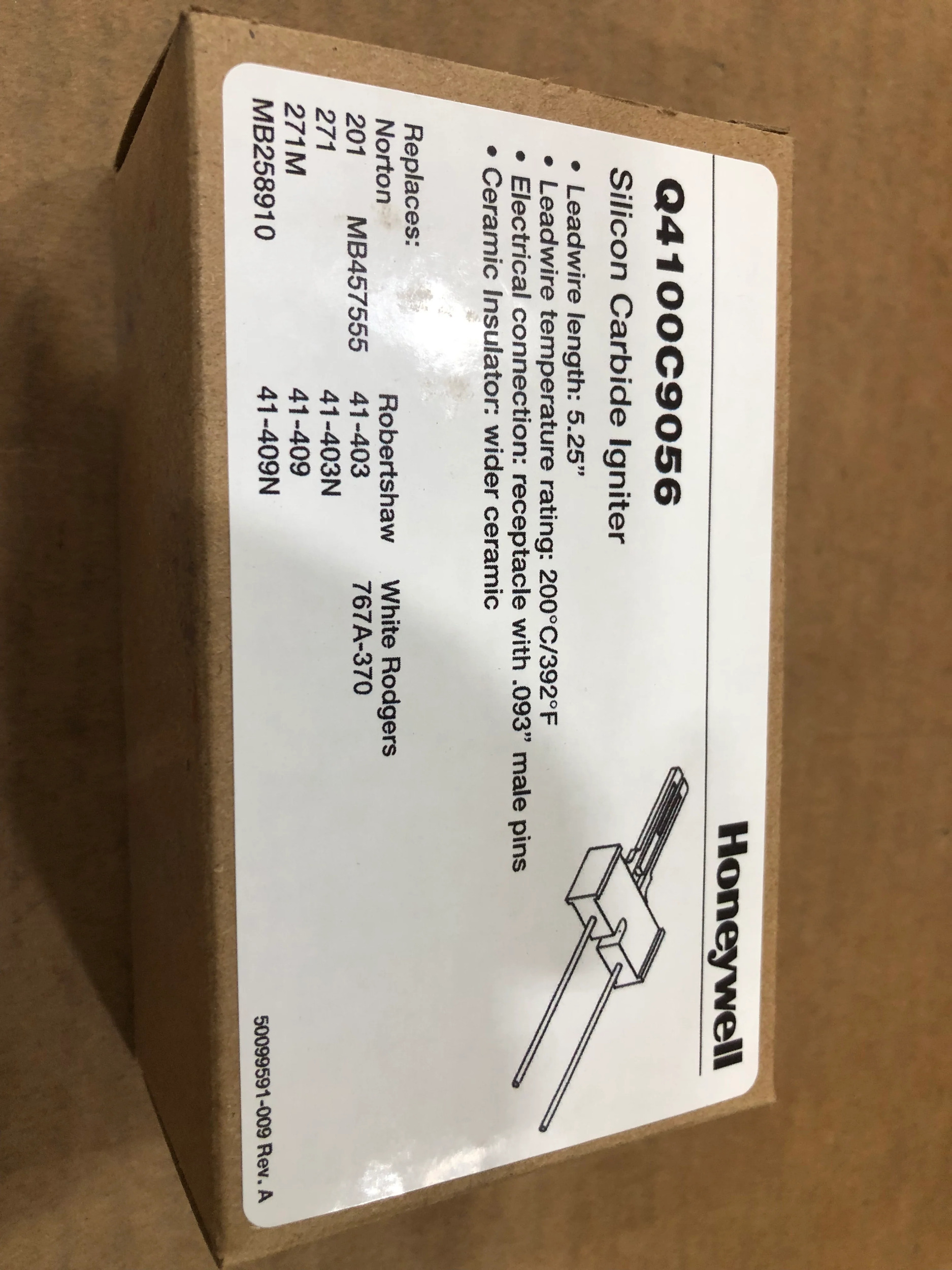 Hot Surface Igniter, LP/NG, 120, 5 1/4 in L., Silicon Carbide, Bracket, Screw, Wiring Accessories