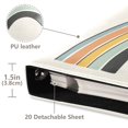 thumbnail image 3 of FORMRS 3 Ring Photo Album 4"x6" Self Adhesive Large Capacity PU Leather Cover, White Cat Rainbow, 3 of 8