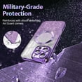 thumbnail image 2 of Casetego for iPhone 16 Pro Max Case,Compatible with MagSafe,Clear Magnetic Glitter Gradient Sparkle Luxury Plated Soft TPU Bumper Full Camera Lens Protector,Purple, 2 of 6