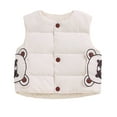 thumbnail image 2 of Esaierr Baby Kids Winter down Vest Boys Girls Crewneck Cartoon Warm Vest 1-7 Year Soft Cozy Sleeveless Jacket, 2 of 6