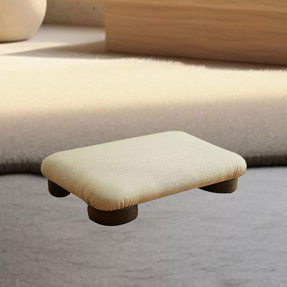Taburete pequeño tipo tatami otomano, taburete bajo, reposapiés con patas de madera, reposapiés acolchado para escritorio, cambiador de zapatos, hogar 48cmx35cmx8cm