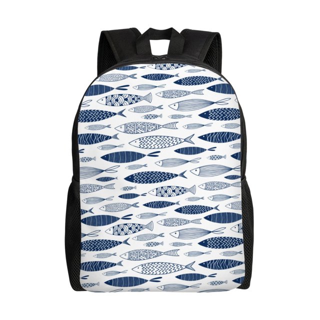 Fotbe Blue Fish Mochila de Viaje para Laptop, Mochila Ejecutiva Delgada y Resistente 15.6"