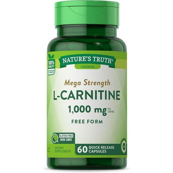 Nature's Truth L Carnitine 1000mg | 60 Capsules | Non-GMO, Gluten Free Supplement