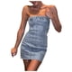 thumbnail image 1 of Minivestido sexy de denim para mujer - Sin espalda, ajustado - Ropa de calle para verano - Tallas XS-XL, 1 of 7
