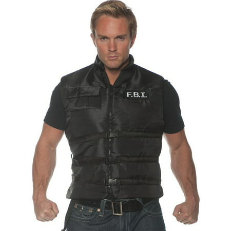 Fbi Mens Adult Black Police Task Force Costume Accessory Vest-So