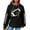 Black, variant on BOBOGOJP Hooded Sweatshirts for Women Funny Football Graphic Waffle Knit Game Day Pullover Hoodies Long Sleeve Tops Light Gray for Size M