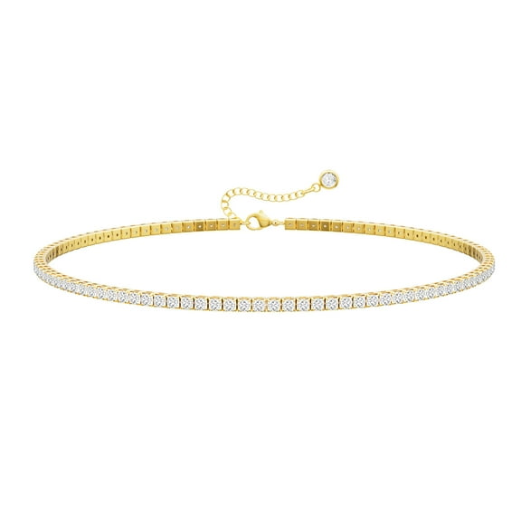 Tennis Necklaces for Women 14k Gold Thin Plated Rhinestone Jewelry Gifts