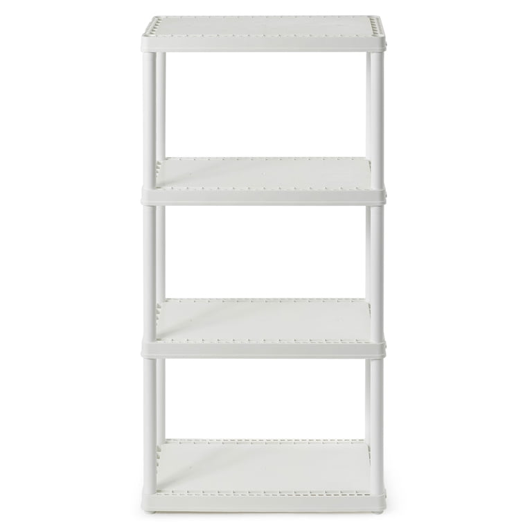 Gracious Living 4-Shelf Plastic Storage Unit, White photo 1
