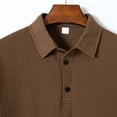 thumbnail image 5 of Mens Knit Polo Shirt Short Sleeve Hollow Out Knit Shirt Texture Knitted Shirt Tops, 5 of 7