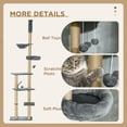 thumbnail image 4 of Adjustable Floor to Ceiling Cat Tree, 90.5"-98.5" H Grey Cat Tower with Plush Hammock, Bed, Scratching Posts & Perches, Multi-Level Pet Climber for Living Room or Bedroom, 4 of 6