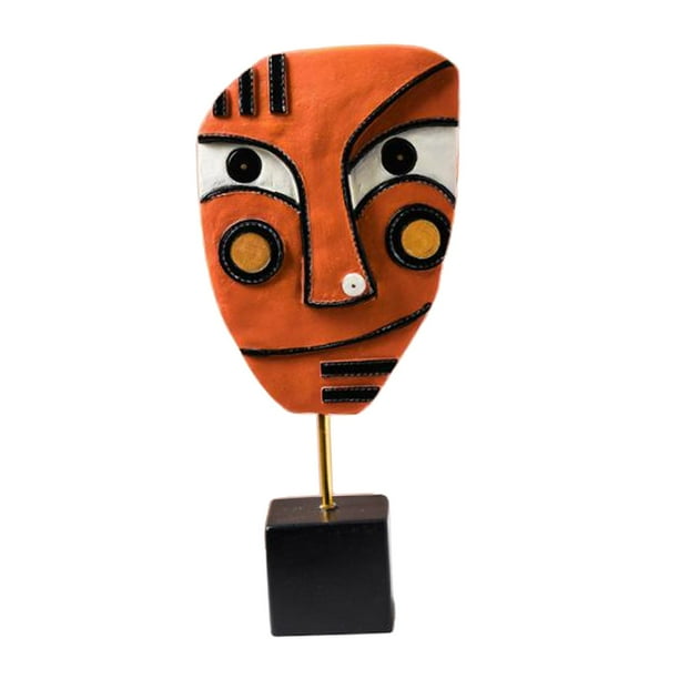 Estatuas, esculturas y artesanías de resina con rostros abstractos pintados a mano para decoración del hogar. Los 23x10x5cm