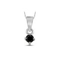 thumbnail image 1 of 10kt White Gold Womens Round Black Color Enhanced Diamond Solitaire Pendant 1/8 Cttw, 1 of 1