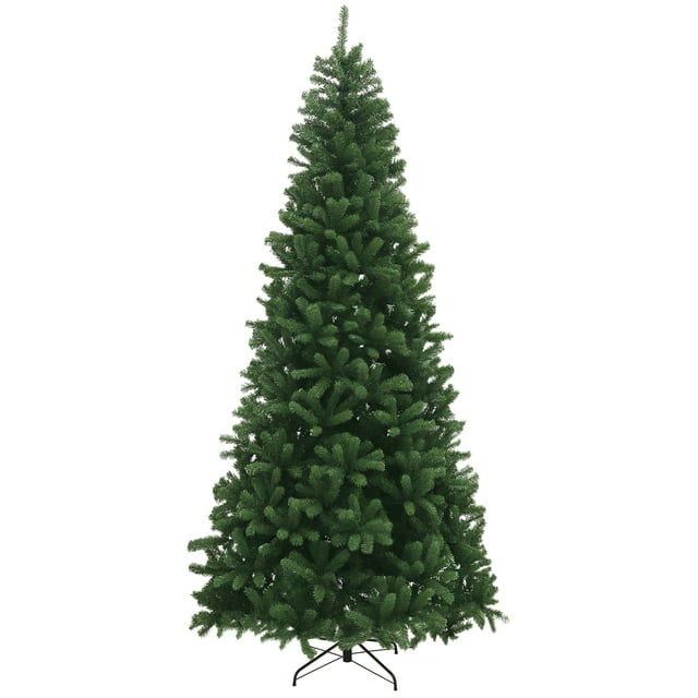 HOMCOM Arbre de Noël Artificiel de 9 Pi avec Ouverture Automatique, Base en Acier, Vert