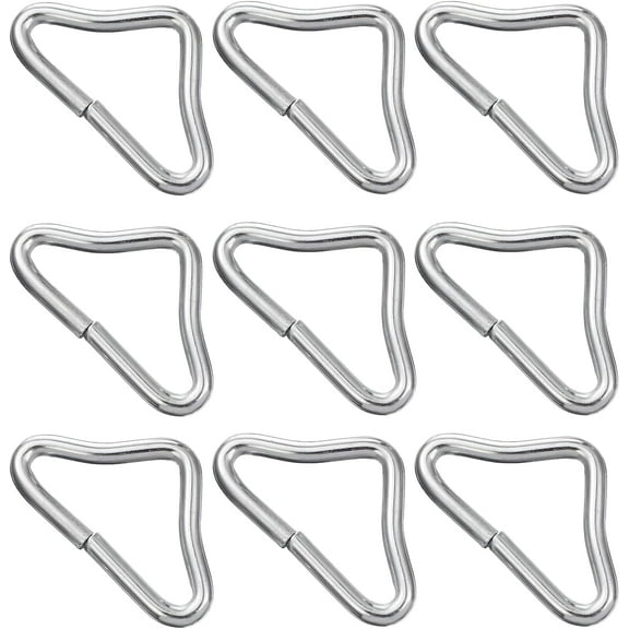 20pcs Stainless Steel Triangle Ring Buckle V- Rings for Trampoline Replacement Parts Bag Trampoline Mat Craft Silver
