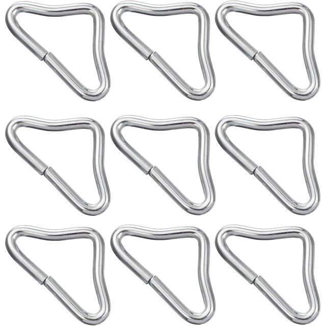 EcoNesxp V 20pcs Stainless Steel Triangle Ring Fasteners Stainless Steel Triangle Ring Buckle Rings for Trampoline Replacement Parts Pack Trampoline Mattress Crafts