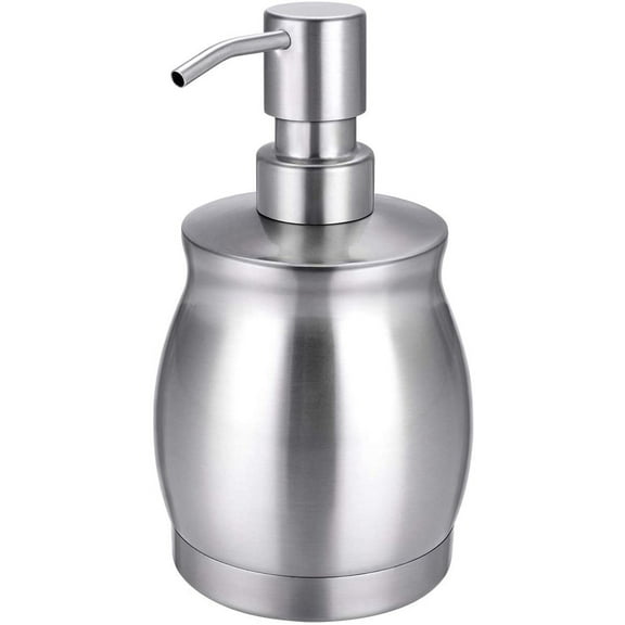 Stainless Steel Soap Dispenser Liquid Pump Bottle for Kitchen and Bathroom Hand Dish Lotion (Brushed Nickel 13.5oz/390ml)