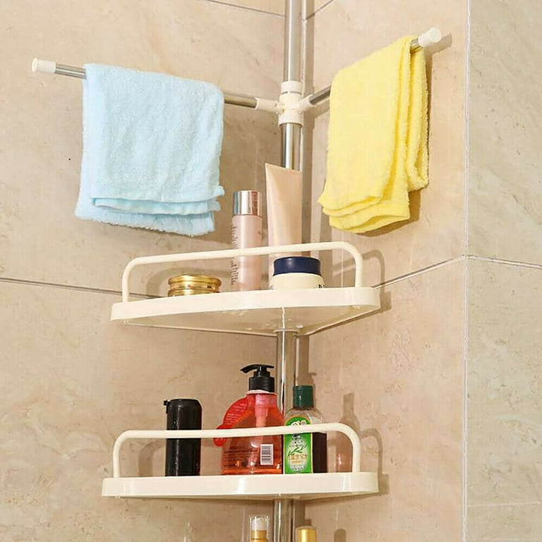 TFCFL Bathroom Shower Storage Shelf Corner Height-Adjustable Storage Rack  Rust Resistant Black 