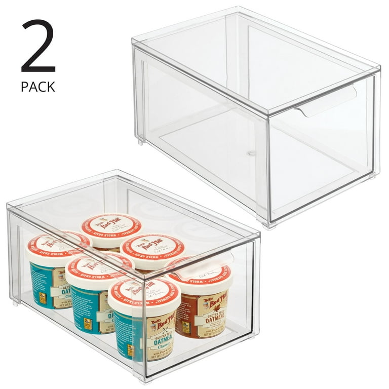 MDesign Plastic Stackable Kitchen Storage Bin, Pull-Out Drawer - 2