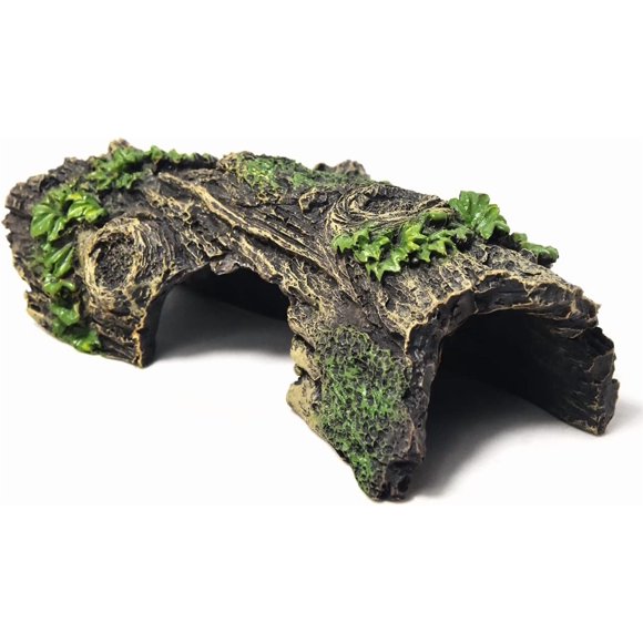 Bearded Dragon Tank Accessories Fish Tank Decorations Aquarium Decor for Betta Natural Hollow Log Reptile Hide Axolotl Gecko Tank Accessories