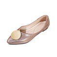 thumbnail image 2 of Gpaecead Women's Sparkly Metal Disc Flats Pointed Toe Faux Leather Slip On Cushioned Insole Comfort Shoes For Weddings And Parties, B-Pink, 2 of 8