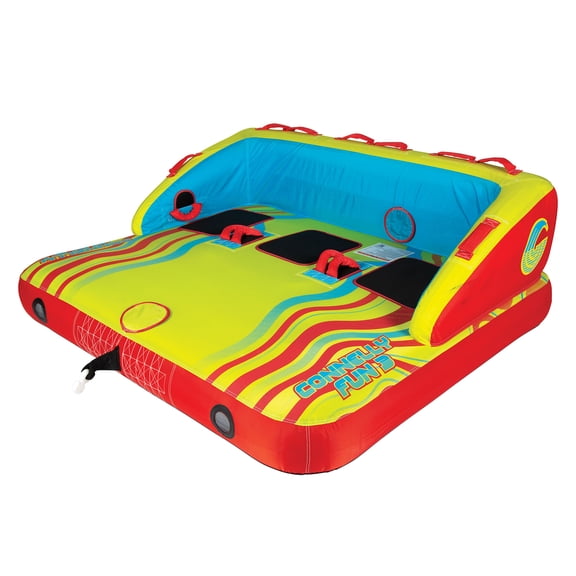 Connelly Fun 3 Person Inflatable 2 Way Towable Water Inner Tube, Multicolor