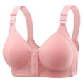 thumbnail image 1 of Lenpel Front Closure Bras for Women Plus Size Wireless Full Coverage Supportive Push up Bras Comfortable Everyday Bralettes(Pink,Medium), 1 of 6