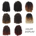 thumbnail image 2 of Xiao Hua Cabello de ganchillo con rebote de 8 pulgadas, rizado, trenzado corto y rizado, jumbo Passion Twist, para mujer, paquete de 6, negro natural, 2 of 2