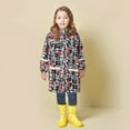 thumbnail image 2 of Girls Rain Jacket Children Kids Hooded Cartoon Print Rain Dungarees Windproof Waterproof Outwear Trench Rain Coat 8 Years-9 Years, 2 of 9