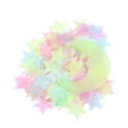 thumbnail image 1 of 201 pegatinas luminosas de luna y estrella, decoración de pared brillante, calcomanía para habitación, adorno para el hogar para niñas, coloridas y de color amarillo verdoso., 1 of 4