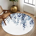 thumbnail image 2 of Round Rug 6Ft Washable Non-Slip, Blue Eucalyptus Circle Area Rugs for Living Room Bedroom, Weeping Botanical Leaf Watercolor Indoor Floor Mats Carpet Runner for Home Decor Aesthetic, 2 of 8