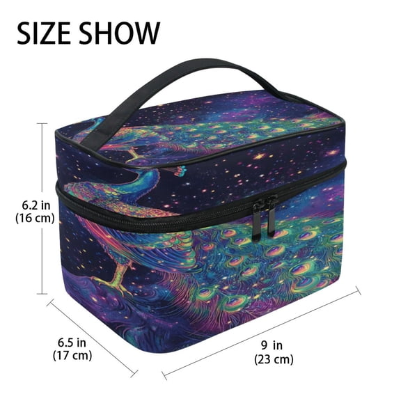 DIXRUYEE Train Case Cosmetics Organizer Fashion Starlit Splendor Printed Size: 9x6.2x6.5 in