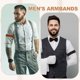 thumbnail image 5 of Uxcell Armband Garter, 4pcs Anti-Slip Sleeve Garter Men Shirt Sleeve Holder Elastic Belt Costume Accessories Decoration for Party, Naranja sobre blanco, 5 of 6