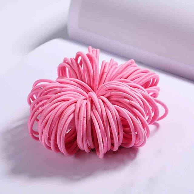 Girls 100 Pieces Of 3 cm Nylon Non-Harm Hair Rubber Band Color Hair Rope Jewelry