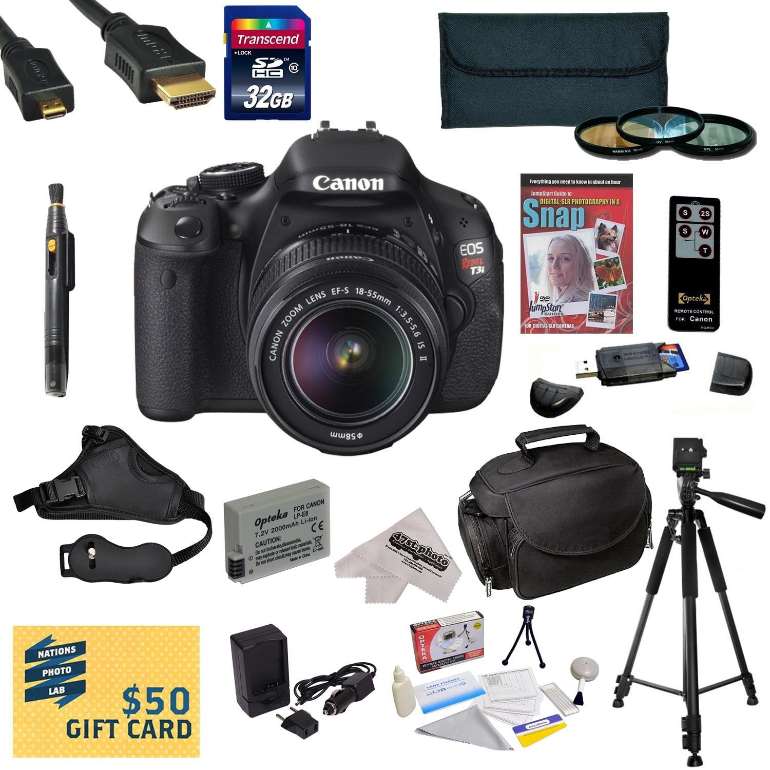 Canon EOS Rebel T3i DSLR Camera with EFS 1855mm f/3.55.6 IS STM Lens