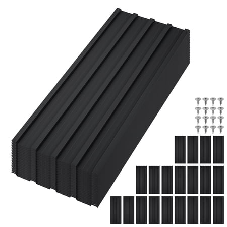20-Pack Corrugated Metal Roofing Panels with Screws, Heavy Duty Galvanized Steel Sheets
