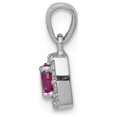 thumbnail image 2 of 1/5 Carat (Ctw) Natural Ruby Halo Pendant Necklace in 14K White Gold with Diamonds and Chain, 2 of 5