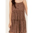 thumbnail image 3 of Cleo + Wolf Women's Beau Printed Mini Dress Chocolate   US, 3 of 4