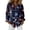 Dark Blue, variant on 4th of July Shirt America 250th Anniversary Blouses Patriotic Printed Women's Buttoned Long Sleeved Collared Shirt, Independence Day Graphic Top - Dark Blue, Size L