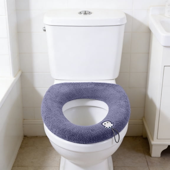 Heated Toilet Seat Soft Toilet Seat Cover - Thick Fleece Toilet Seat Warmer Cover - Reusable Machines Washable Easys To Install