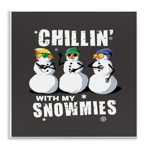 Stupell Industries Chillin' With Snowmies Snowmen Holiday Painting Unframed Art Prints Wall Art, 12 x 12