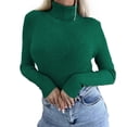 thumbnail image 2 of Delayuji Fashion A solid-color, form-fitting high-neck, long-sleeved base layer and pullover for women, 2 of 3