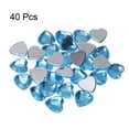 thumbnail image 3 of Uxcell 40 Pcs Acrylic Heart Rhinestone 0.79" Flat Back Plastic Gems Light Blue, 3 of 7