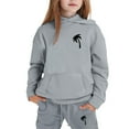 thumbnail image 4 of Toddler Girls Outfits Sets Long Sleeved Letter Print Hooded Top Sweater Pants Fall Girls Clothing Sets Grey Size 3-4T, 4 of 4