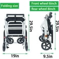 thumbnail image 2 of Portable Folding Transport Wheelchair, Travel assistive wheelchair Only Weight 16Lbs Support 200Lbs, White, 2 of 6