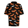 thumbnail image 5 of Mohiass Adult Women's Halloween Shirts Wicking Horror Witch Polo Shirt Lapel Funny Bat Blouses Button Collared Scary Castle T-Shirt Saffron XL, 5 of 5